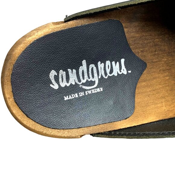 Sandgrens Malmö Leather Classic Sweden Wooden‎ Clogs/Mules - Picture 3 of 13